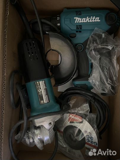 Ушм болгарка+ дрель makita 125