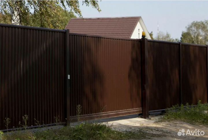 Монтаж под ключ забора из профнастила