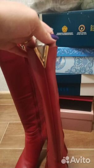 Сапоги 38 размер демисезонные, натуральная кожа