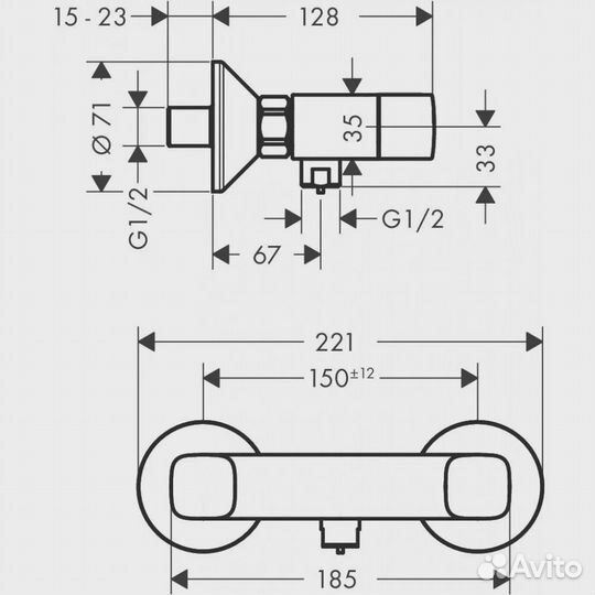 Смеситель Hansgrohe Logis 71263000 для душа