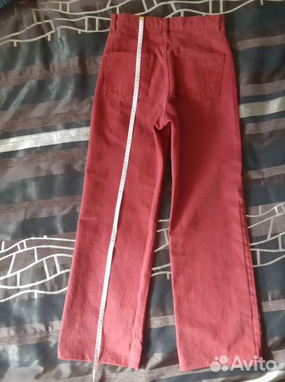 Джинсы Zara красные новые, размер EUR 36