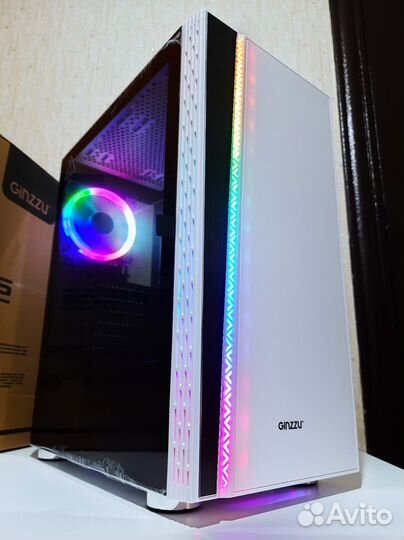 Новый Игровой Корпус Для Пк Ginzzu Белый RGB ATX