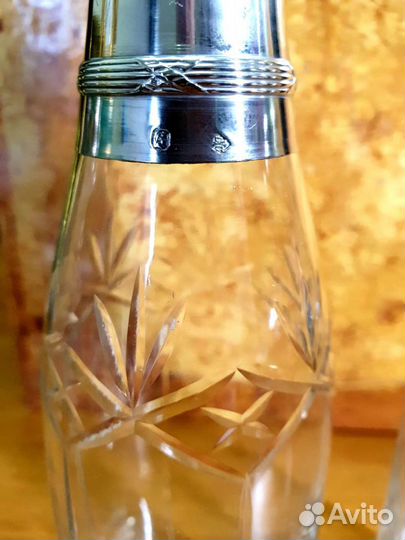 Стеклянные бутылочки. Серебро. 19 век