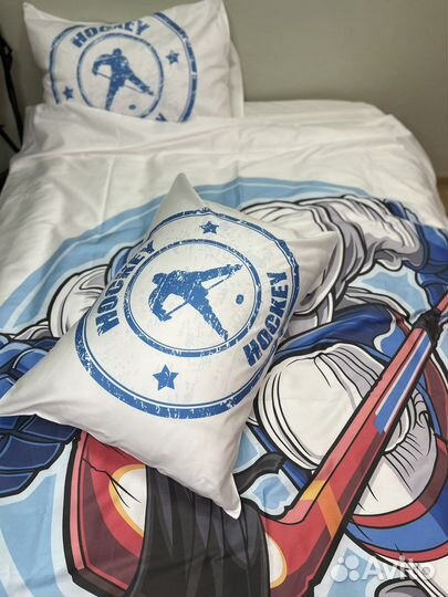 Белье постельное хоккей, кхл, шайба, коньки