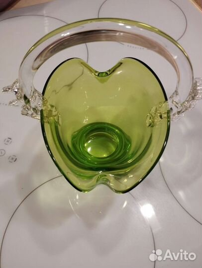 Ваза конфетница цветное стекло