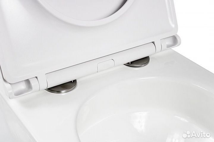 Унитаз подвесной WeltWasser amberg 506+merzbach 043 XL GL-WT+amberg RD-WT белый/кнопка белая, безобо