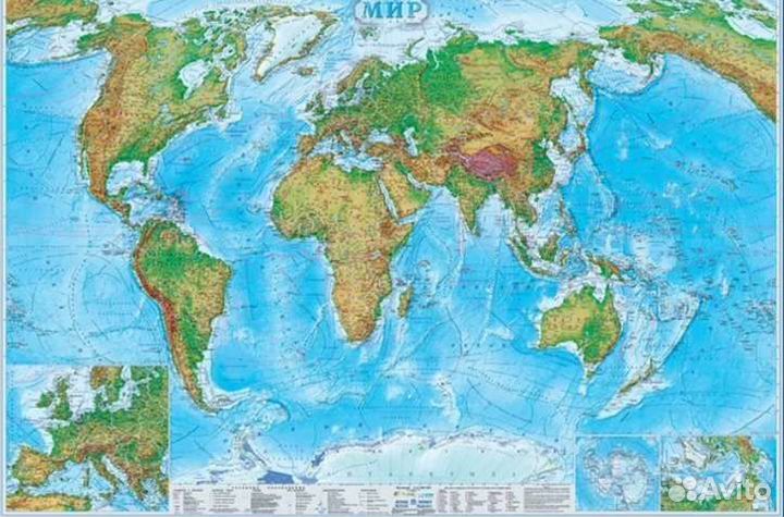 Карта мира на стену, по-настоящему огромная