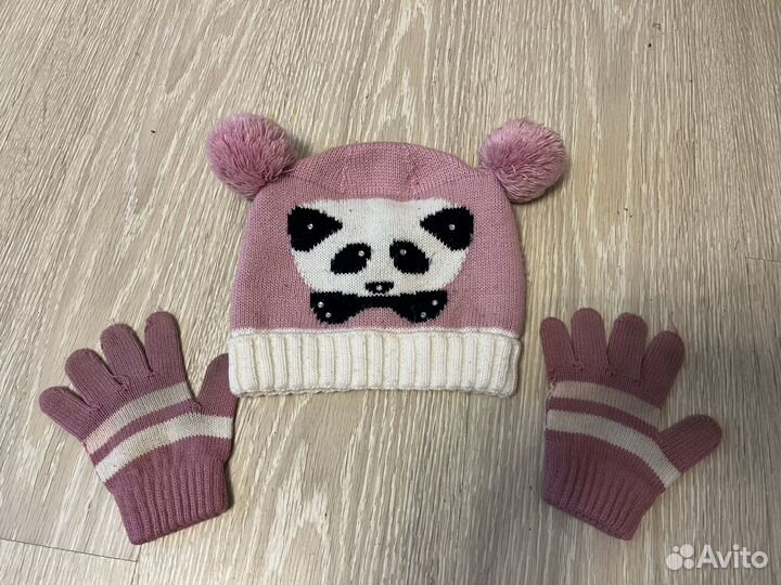 Шапка и краги-непромокайки на 3-4 года