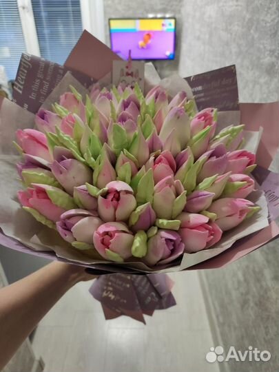 Тюльпаны из зефира