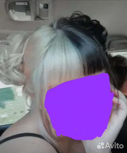 Шиньон на резинке блонд