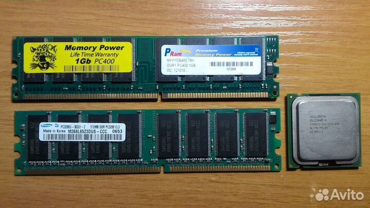 Intel(sl7tn) Celeron D 335J+оперативка DDR1 1.5г