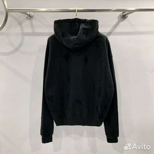 Худи Rick Owens Subhuman Distressed Zip Hoodie