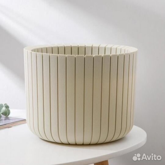 Кашпо 'Шато', 8 л, цвет белый ротанг