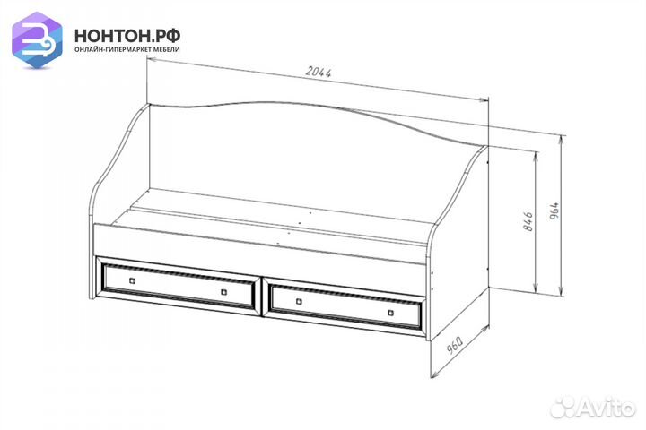 Кровать Александрия кр-106 0.9 м сосна санторини с
