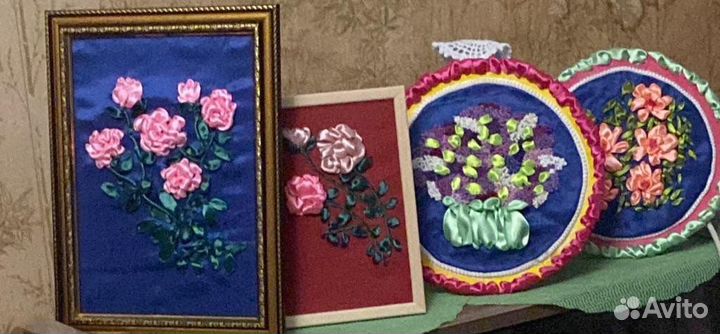 Картина вышивка лентами