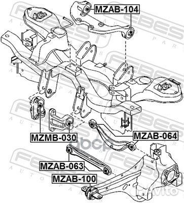 Сайлентблок дифференциала mazda CX-7 06-12 mzmb