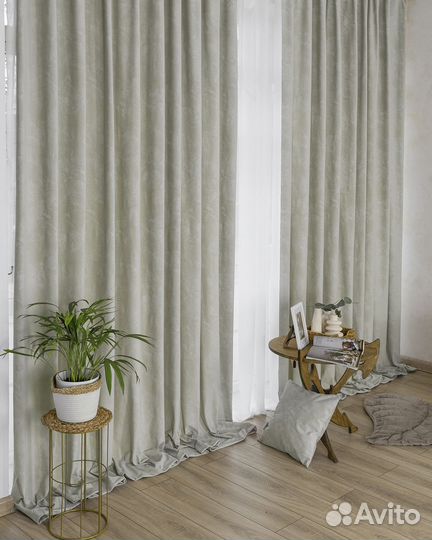 Шторы бархат Галатея жемчуг