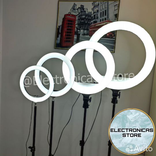 Кольцевая Лампа 45 см Бело-Мраморная RL-18