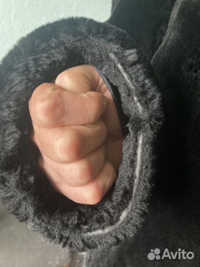 Шуба мутоновая норковая с капюшоном