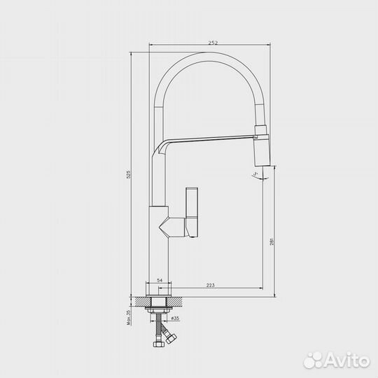 Смеситель для кухни rush ms9035-35white Белый