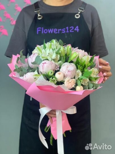 Букет с пионами, Цветы, Flowers124