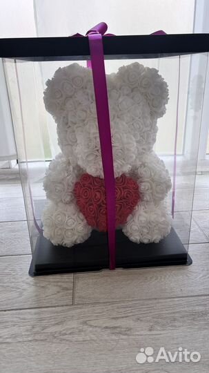 Мишка из искусственных роз 40 см