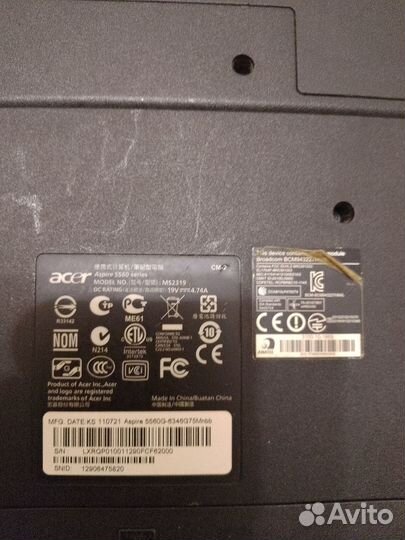 Ноутбук acer aspire 5560