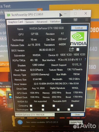 Видеокарта gtx 1060 6gb