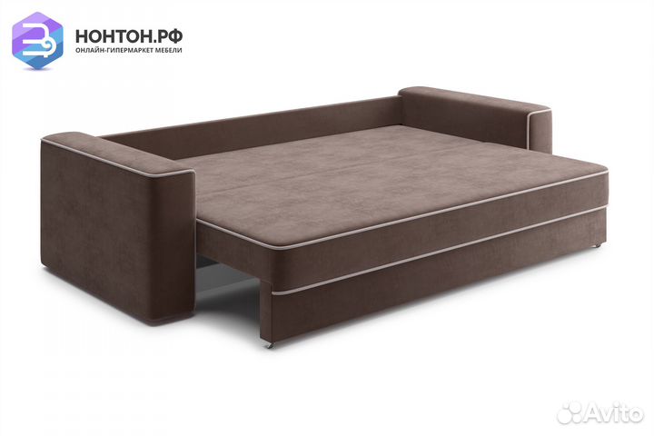 Диван еврокнижка Берген 3-х местный коричневый