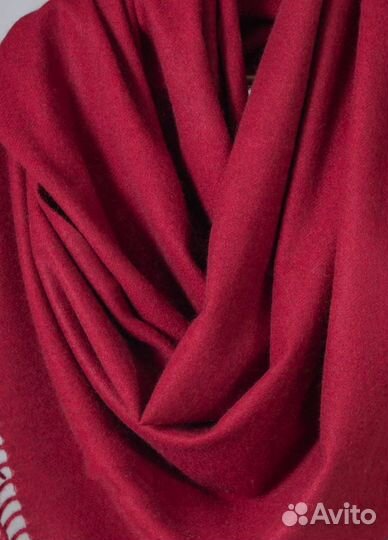 Палантин шерсть Женский Бордо