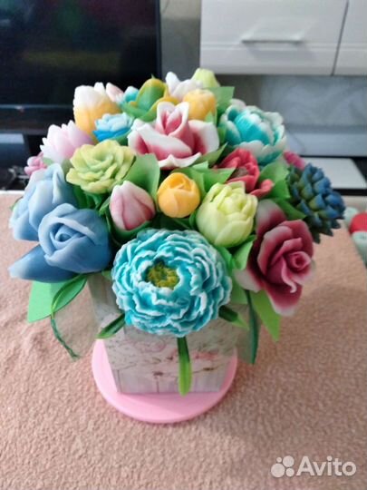 Букет цветов из мыла
