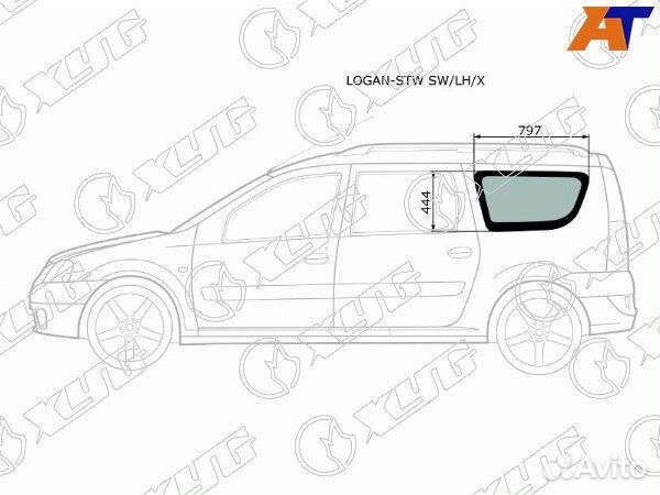 Стекло кузова боковое (не опускное) LADA largus cr