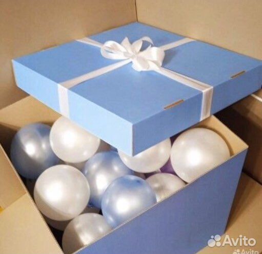 Коробка сюрприз с воздушным шарами