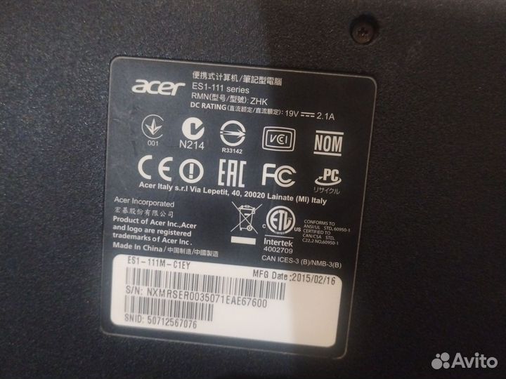 Нетбук Acer aspire e 11