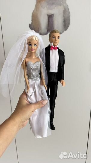 Барби, кукла невеста и кен