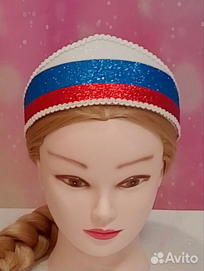 Кокошник на ободке. Триколор
