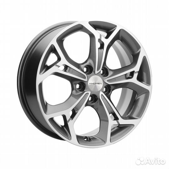 Литые диски 7x17 5x114.3 60.1 ET45 Khomen KHW 1702 gray-FP