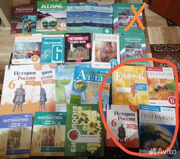 Рабочие тетради и учебники с 5 по 6 класс