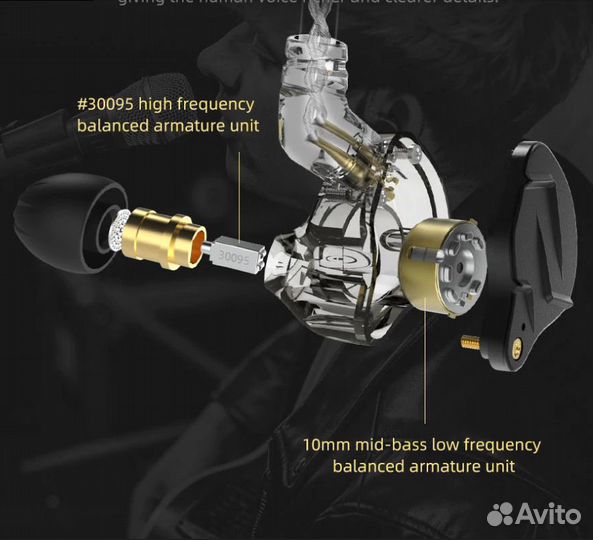 Гибридные наушники KZ ZSN Pro X 1DD+1BA