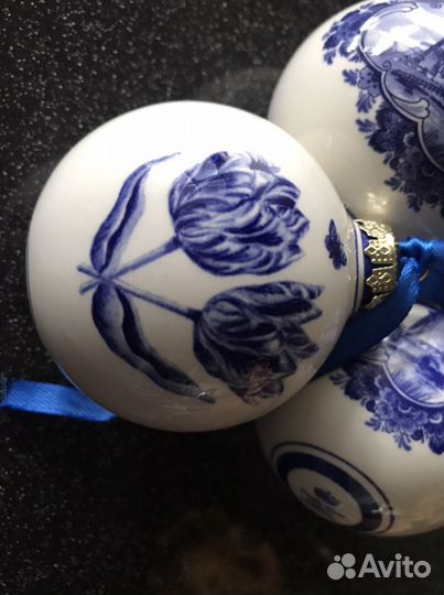 Елочный шар Delft фарфор