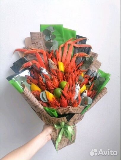 Съедобные мужские букеты с раками,крабами