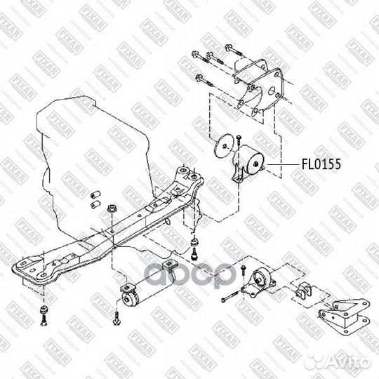 Опора двс зад nissan Almera -05 FL0155 fixar