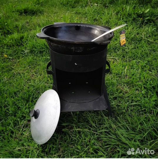 Чугунный Казан+Печь. Шумовка и набор специй в пода