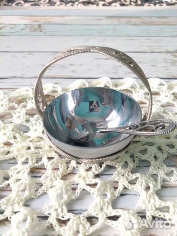 Мельхиоровая солонка СССР