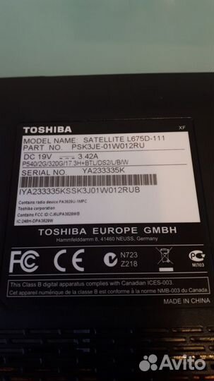Ноутбук Toshiba L675D-111