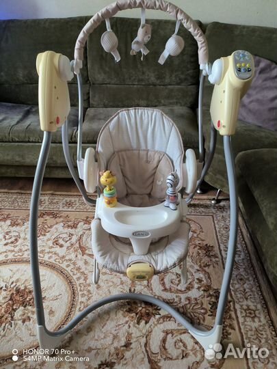 Детские электронные качели graco 2 в 1