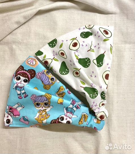 Косыночки на резинке, аксессуары для волос ручной