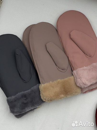 Варежки женские зимние меховые непромокаемые