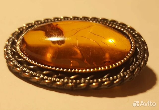 Брошь Сакта янтарь ручная работа Даильраде латсср