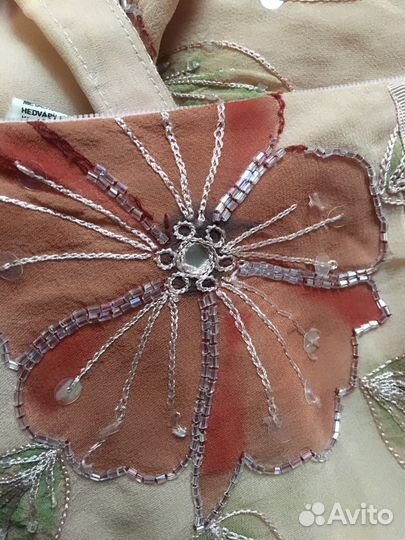 Винтажная длинная юбка 00' шёлк